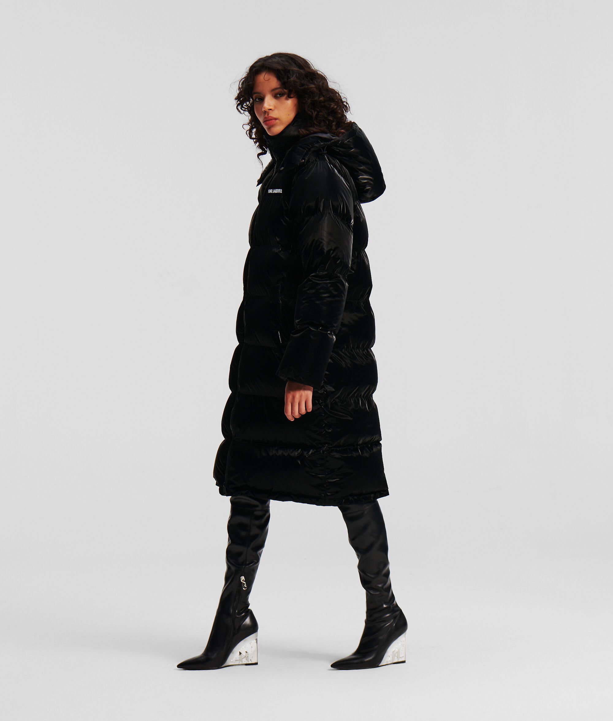 (image for) Distinctive LONGLINE HOODED PUFFER COAT